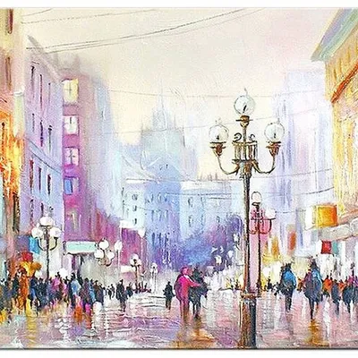 Architektura - miasteczko skąpane w pastelach - 200x125 cm - g94751