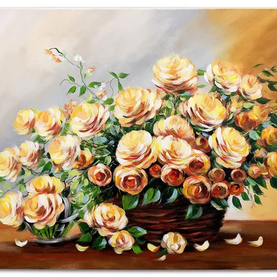 Obraz olejny - róże - 80x120 cm - g119115