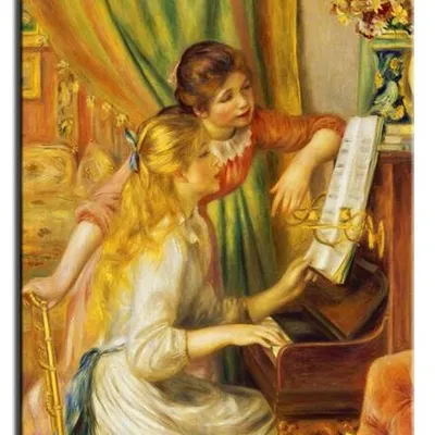 Pierre auguste renoir - młode dziewczyny przy pianinie - 50x70 cm - g92544