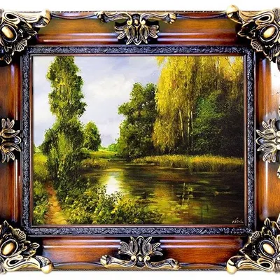 Pejzaż tradycyjny - zielone jezioro - 65x75 cm - g02480