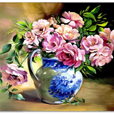 Obraz olejny - róże - 110x150 cm - g119250