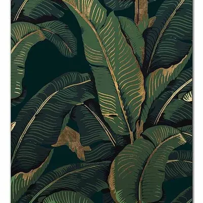 Obraz - tropikalne liście i kwiaty - 60x90cm - g108963