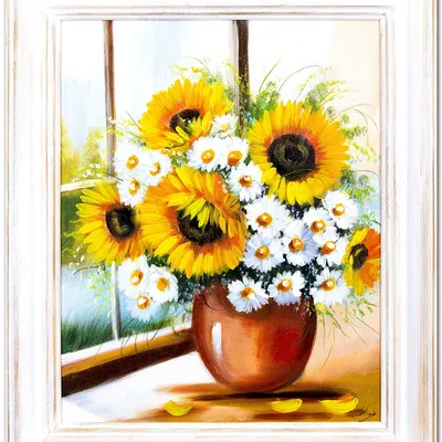 Słoneczniki - słoneczniki i rumianki - 54x63 cm - g00382