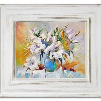 Obraz olejny - kwiaty - 65x75 cm - g15813