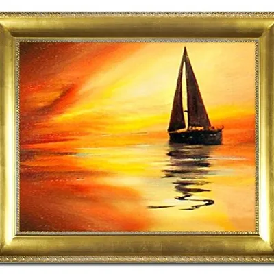 Marynistyka - dryfowanie o zachodzie - 53x64 cm - g02842
