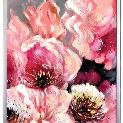 Obraz olejny - kwiaty nowoczesne - 63x93 cm - g107347