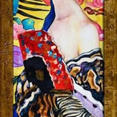 Gustav klimt - kobieta z wachlarzem - 68x168 cm - g16976