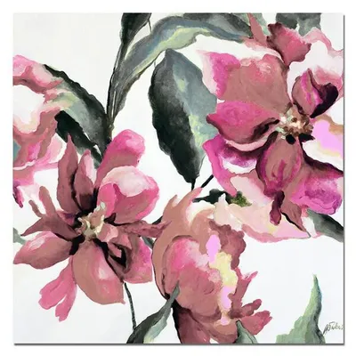 Obraz olejny - kwiaty nowoczesne - 60x60 cm - g104371