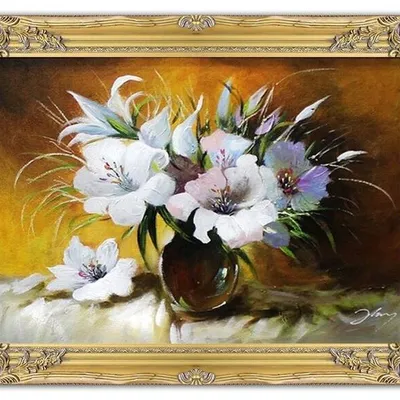 Obraz olejny - kwiaty - 64x84 cm - g94167