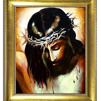 Chrystus - w koronie cierniowej - 53x64 cm - g04227