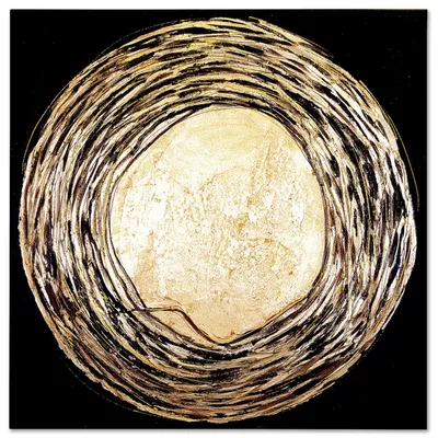 Obraz olejny - abstrakcyjne - płatki złota - 60x60 cm - g118732