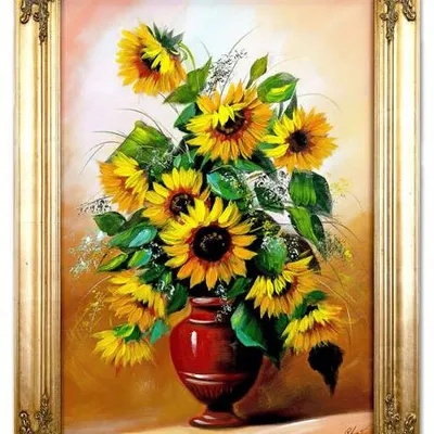 Słoneczniki - słoneczna amfora - 64x84 cm - g01904
