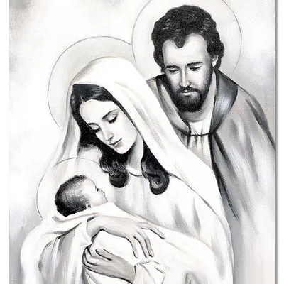 Obraz olejny - religijne - święta rodzina - 50x70 cm - g105073