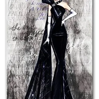 Retro lady - dama w czerni - 90x45 cm - g93634