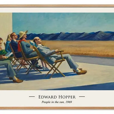 Obraz drukowany - wielcy mistrzowie - edward hopper - ludzie w słońcu - 63x93 cm - g114452