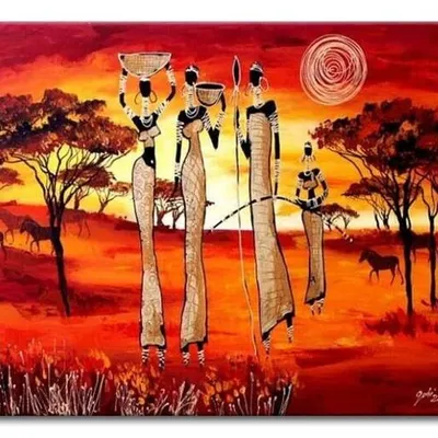 Afryka i egipt - powrót kobiet - 60x90 cm - g02771