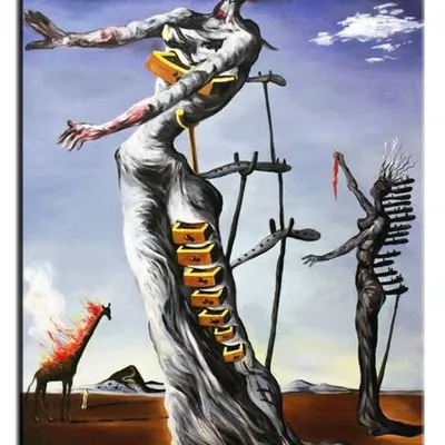 Salvador dali - płonąca żyrafa - 90x120 cm - g17183