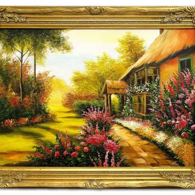 Dworki, młyny, chaty - domek - 63x83 cm - g02004