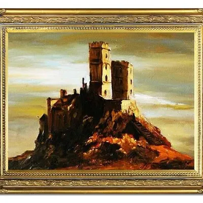 Zamki i pałace - ruiny zamku na wzgórzu - 40x50 cm - g05239