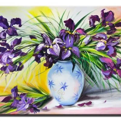 Irysy- naręcze irysów - 60x90 cm - g00129