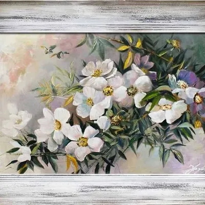 Kwiaty nowoczesne - kwiecie jabłoni - 72x92 cm - g15845