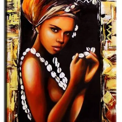 Afryka i egipt - kobieta czarnego lądu - 50x70 cm - g00818