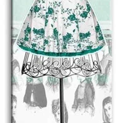 Retro lady - zielona sukienka - 150x50 cm - g93349