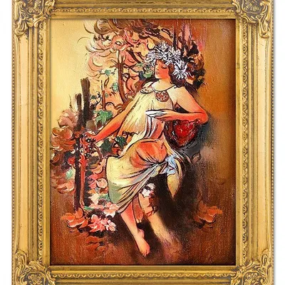 Obraz olejny - alfons mucha - jesień - 40x50 cm - g03849