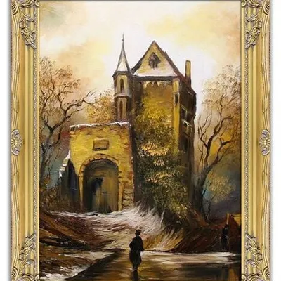 Architektura - romańska budowla - 63x84 cm - g05474