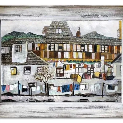 Architektura - wioska rybacka - 86x116 cm - g16934