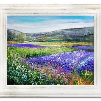 Pola lawendowe - kwieciste łąki - 53x64 cm - g15614