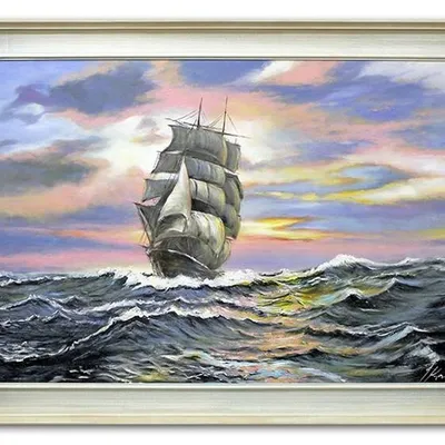 Marynistyka - pod pastelowym niebem - 86x116 cm - g96164