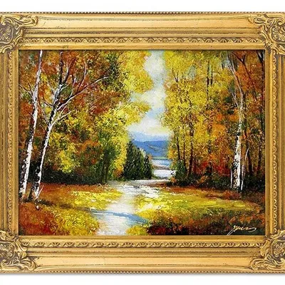 Pejzaż tradycyjny - ścieżynka wśród brzóz - 40x50 cm - g05684