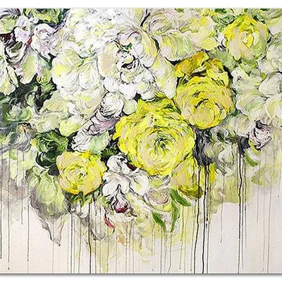 Obraz olejny - kwiaty nowoczesne - 110x150 cm - g108264