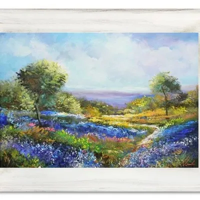 Pola lawendowe - fiołkowy pejzaż - 82x112 cm - g15040