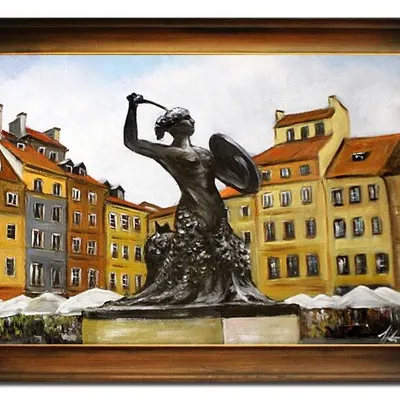Obraz olejny - warszawa - 75x105 cm - g108049