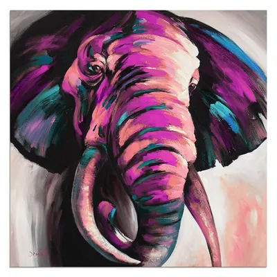 Obraz - słonie - 90x90cm - g107777