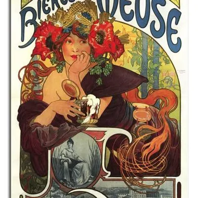 Alfons mucha - bières de la meuse - 90x60 cm - g92634