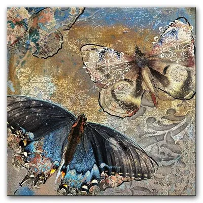 Retro - motyle - 60x60 cm - g93829