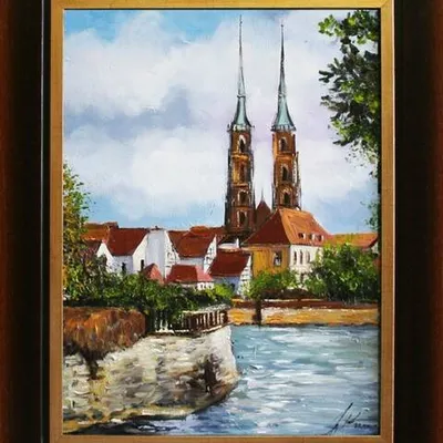 Wrocław - widok na katedrę - 40x50 cm - g06612