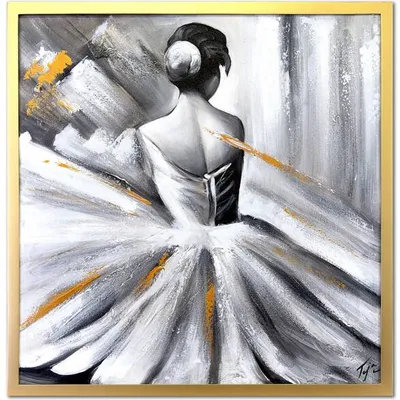 Obraz olejny - baletnice - 63x63 cm - g107156