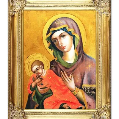Obraz olejny - religijne - ikona matki bożej - 40x50 cm - g115506