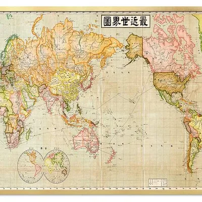 Mapy - mapa świata - 64x84 cm - g92472