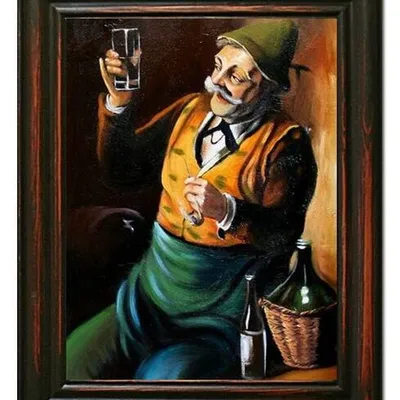Żyd na szczęście - ze szklaneczką - 40x50 cm - g06354