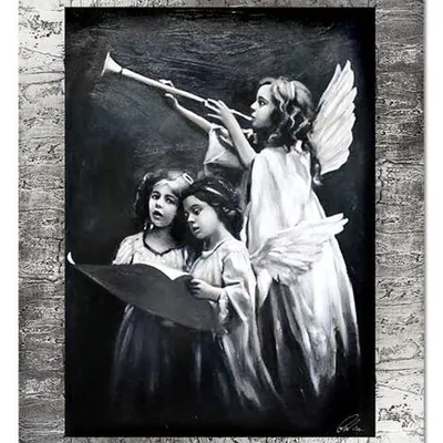 Aniołki - anielski chórek - 63x84 cm - g06301