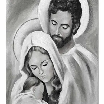 Obraz olejny - religijne - portret świętej rodziny - 60x90 cm - g105059