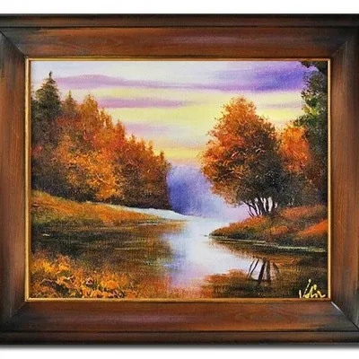 Pejzaż tradycyjny - mgła nad rzeką - 58x68 cm - g94099