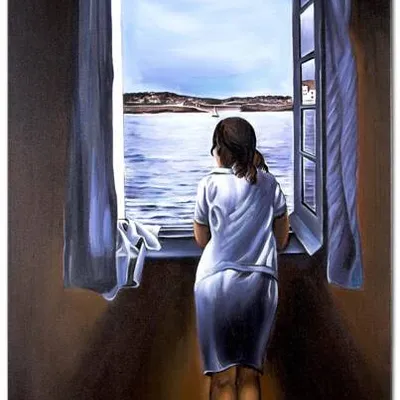 Salvador dali - dziewczyna w oknie - 60x90 cm - g01812