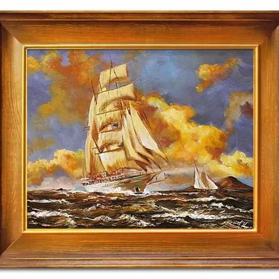 Marynistyka - wiatr w żaglach - 54x64 cm - g01942
