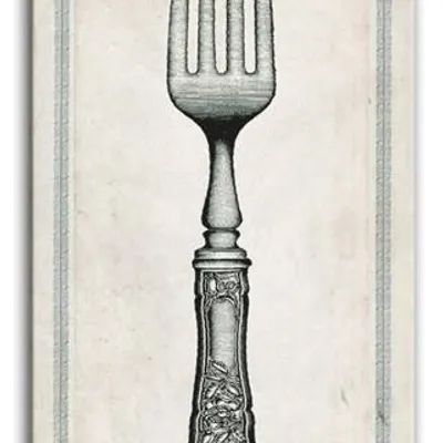 Retro - srebrny widelec - 90x45 cm - g93038